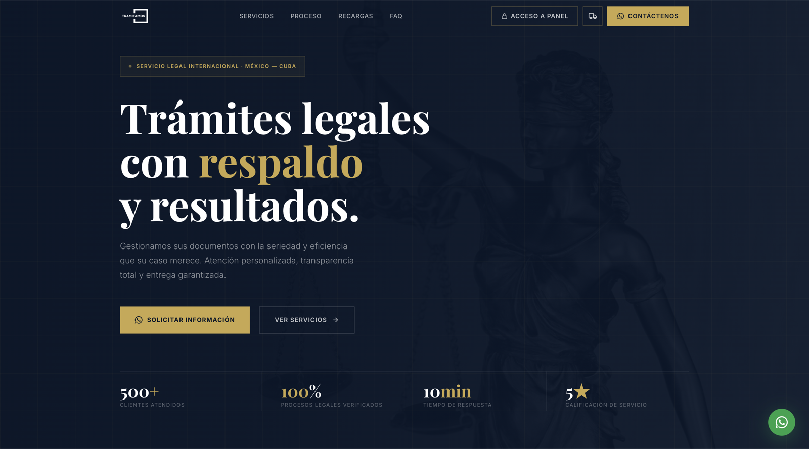 Visual del proyecto Tramitamos